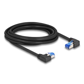 DeLOCK Cavo di rete RJ45 Cat.6A S/FTP angolato destro/sinistro 3 m nero