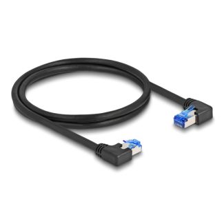 DeLOCK Cavo di rete RJ45 Cat.6A S/FTP angolato destro/sinistro 1 m nero