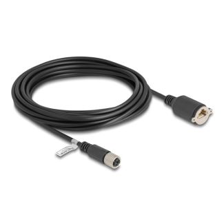 DeLOCK M12 Cable X-coded 8 pin female to RJ45 jack for installation Cat.6A S/FTP 5 m black