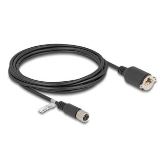 DeLOCK M12 Cable X-coded 8 pin female to RJ45 jack for installation Cat.6A S/FTP 3 m black