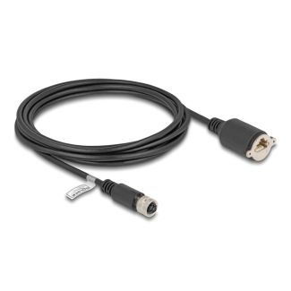 DeLOCK M12 Cable D-coded 4 pin female to RJ45 jack for installation Cat.5e FTP 3 m black