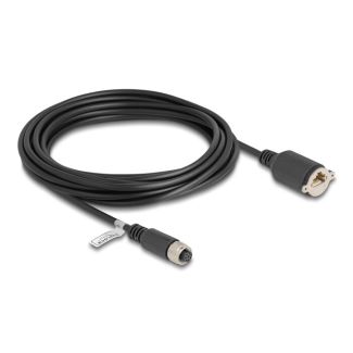 DeLOCK M12 Cable A-coded 8 pin female to RJ45 jack for installation Cat.5e FTP 5 m black