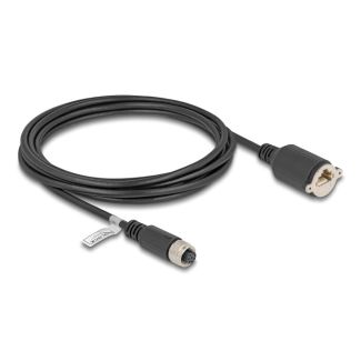 DeLOCK M12 Cable A-coded 8 pin female to RJ45 jack for installation Cat.5e FTP 3 m black