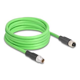 DeLOCK M12 Cable X-coded 8 pin male to female PUR (TPU) 5 m
