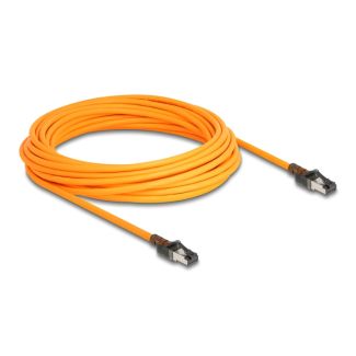 DeLOCK RJ45 Network Cable with USB Type-C port finder function Self Tracing Cat.6A S/FTP 10 m orange