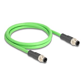 DeLOCK Cavo M12 codificato D a 4 pin maschio per maschio PUR (TPU) 1 m