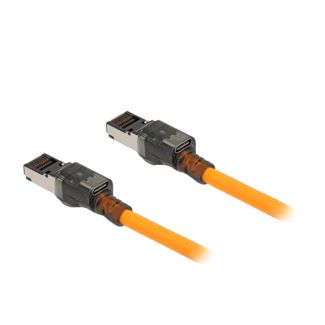 DeLOCK RJ45 Network Cable with USB Type-C port finder function Self Tracing Cat.6A S/FTP 5 m orange