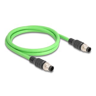 DeLOCK M12 Cable A-coded 8 pin male to male PUR (TPU) 1 m