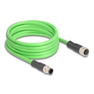 DeLOCK M12 Cable D-coded 4 pin male to female PUR (TPU) 5 m