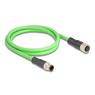 DeLOCK Cavo M12 codificato D a 4 pin maschio per femmina PUR (TPU) 1 m