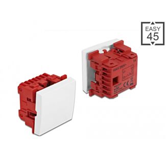 DeLOCK Pulsante Easy 45 1-gang da 45 x 45 mm, bianco