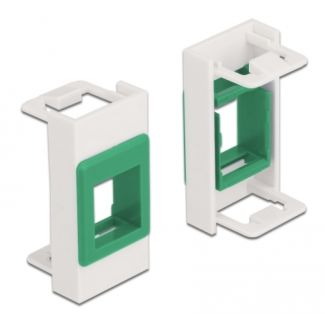 DeLOCK Modulo di supporto Keystone Easy 45 da 22,5 x 45 mm, bianco / verde