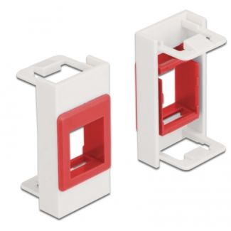 DeLOCK Modulo di supporto Keystone Easy 45 da 22,5 x 45 mm, bianco / rosso