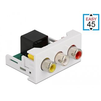 DeLOCK Modulo Easy 3 x 45 RCA femmina per porta RJ45 femmina 22,5 x 45 mm