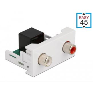 DeLOCK Easy 45 Module 2 x RCA female to RJ45 female port 22.5 x 45 mm