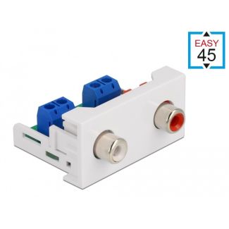 DeLOCK Easy 45 Module 2 x RCA female port 22.5 x 45 mm