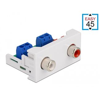 DeLOCK Modulo 2 x RCA Easy 45 porta femmina 22,5 x 45 mm