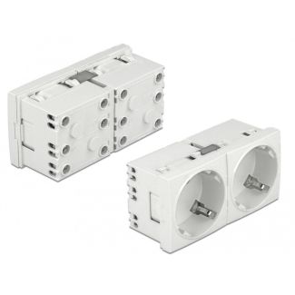 DeLOCK Easy 45 Grounded Power Socket with a 45° arrangement 2-way extendable 45 x 45 mm 5 pieces