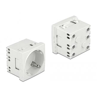 DeLOCK Easy 45 Presa di alimentazione con messa a terra a estendibile con disposizione a 45° 45 x 45 mm 10 pezzi