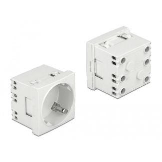 DeLOCK Easy 45 Grounded Power Socket with a 45° arrangement extendable 45 x 45 mm 10 pieces