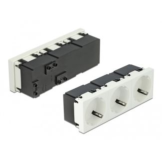 DeLOCK Easy 45 Grounded Power Socket 3-way with a 45° arrangement 45 x 45 mm 5 pieces