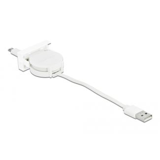 DeLOCK Modulo USB 2.0 Easy 45 Cavo retrattile USB Tipo-A per EASY-USB Tipo Micro-B bianco