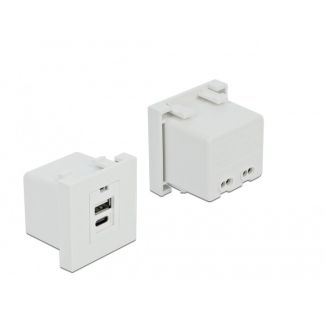 DeLOCK Easy 45 USB Charging Port Module 1 x Type-A + 1 x USB Type-C
