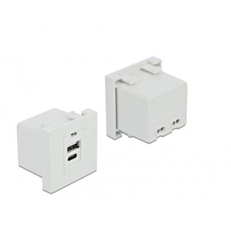 DeLOCK Modulo porta di ricarica Easy 45 1 x Tipo-A + 1 x USB Type-C