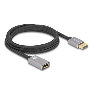 DeLOCK DisplayPort extension cable 8K 60 Hz 2 m grey metal without latch