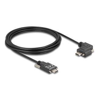 DeLOCK Cavo USB 2.0 USB Type-C maschio con viti per USB Type-C maschio con viti con angolazione sinistra / destra PD 3.0 60 W 3 m