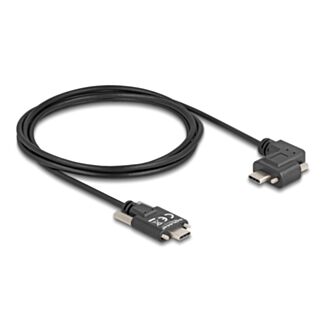 DeLOCK Cavo USB 2.0 USB Type-C maschio con viti per USB Type-C maschio con viti con angolazione sinistra / destra PD 3.0 60 W 2 m