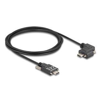 DeLOCK USB 2.0 Cable USB Type-C male with screws to USB Type-C male with screws angled left / right PD 3.0 60 W 2 m