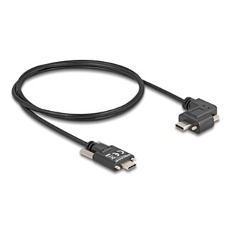DeLOCK Cavo USB 2.0 USB Type-C maschio con viti per USB Type-C maschio con viti con angolazione sinistra / destra PD 3.0 60 W 1 m