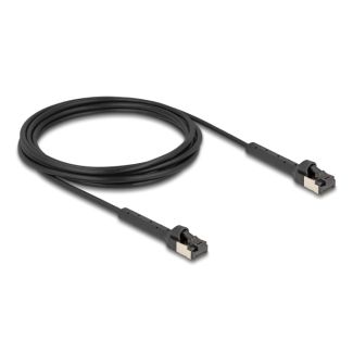 DeLOCK RJ45 Slim Network Cable Cat.8.1 U/FTP angled up to 40 Gbps black 3 m