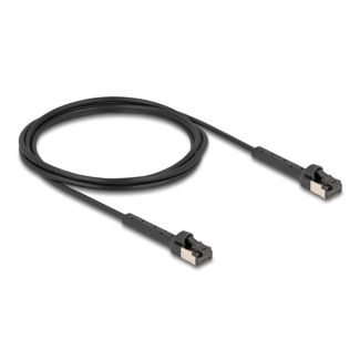 DeLOCK RJ45 Slim Network Cable Cat.8.1 U/FTP angled up to 40 Gbps black 2 m