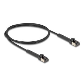 DeLOCK RJ45 Slim Network Cable Cat.8.1 U/FTP angled up to 40 Gbps black 1 m