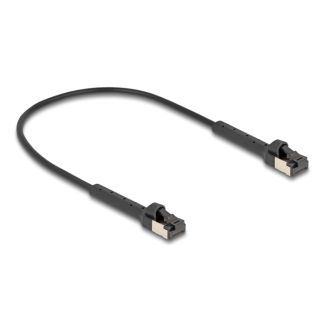 DeLOCK RJ45 Slim Network Cable Cat.8.1 U/FTP angled up to 40 Gbps black 0.25 m