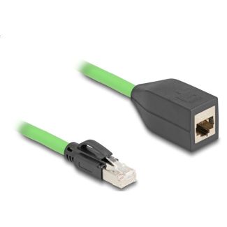 DeLOCK RJ45 Network Extension Cable Cat.6A plug to jack SF/UTP suitable for drag chains PUR (TPU) 2 m green