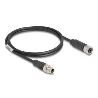 DeLOCK M12 Cable X-coded 8 pin male to female PVC 1 m