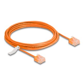 DeLOCK RJ45 Network Cable Cat.6 UTP Ultra Slim 3 m orange with short plugs