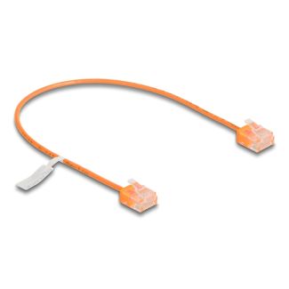 DeLOCK Cavo di rete RJ45 Cat.6 UTP Ultra Slim 0,3 m arancione con connettori corti