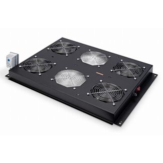 Digitus Unità di ventilazione da tetto, Unique rack server 4 ventole, termostato, interruttore, nero