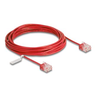 DeLOCK RJ45 Network Cable Cat.6 UTP Ultra Slim 5 m red with short plugs