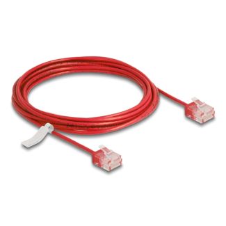 DeLOCK Cavo di rete RJ45 Cat.6 UTP Ultra Slim 3 m rosso con connettori corti