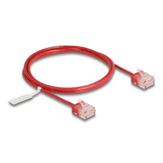 DeLOCK Cavo di rete RJ45 Cat.6 UTP Ultra Slim 1 m rosso con connettori corti