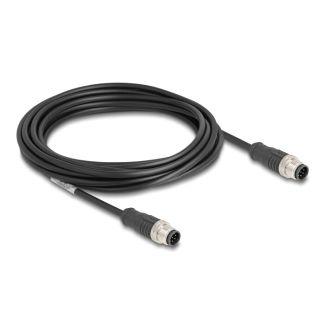 DeLOCK M12 Cable A-coded 8 pin male to male PVC 5 m