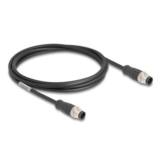 DeLOCK M12 Cable A-coded 8 pin male to male PVC 2 m