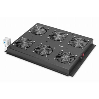Digitus Unità di ventilazione da tetto, Unique rack server 6 ventole, termostato, interruttore, nero