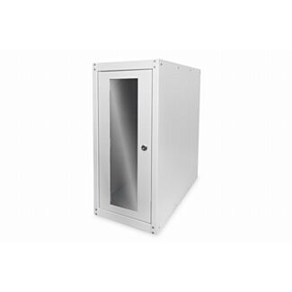 Digitus Computer housing with glass door, rolling, lockable, with ventilation slits
