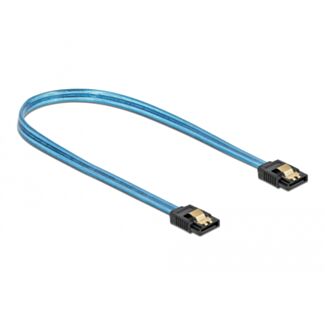 DeLOCK Cavo SATA 6 Gb/s UV effetto incandescente blu 70 cm